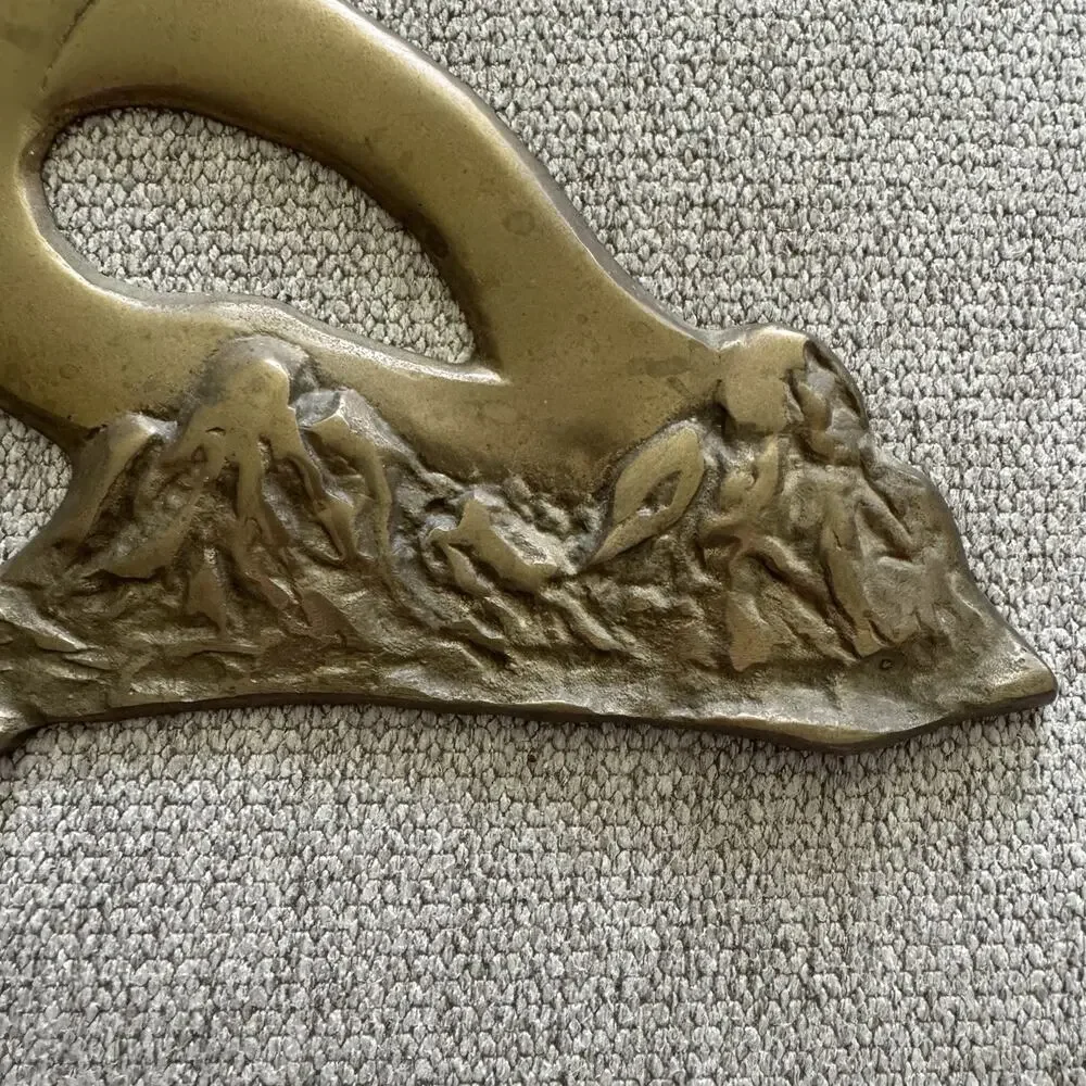Vintage Solid Brass Bonsai Tree of Life Wall Hanging Art Sculpture Mid-Century